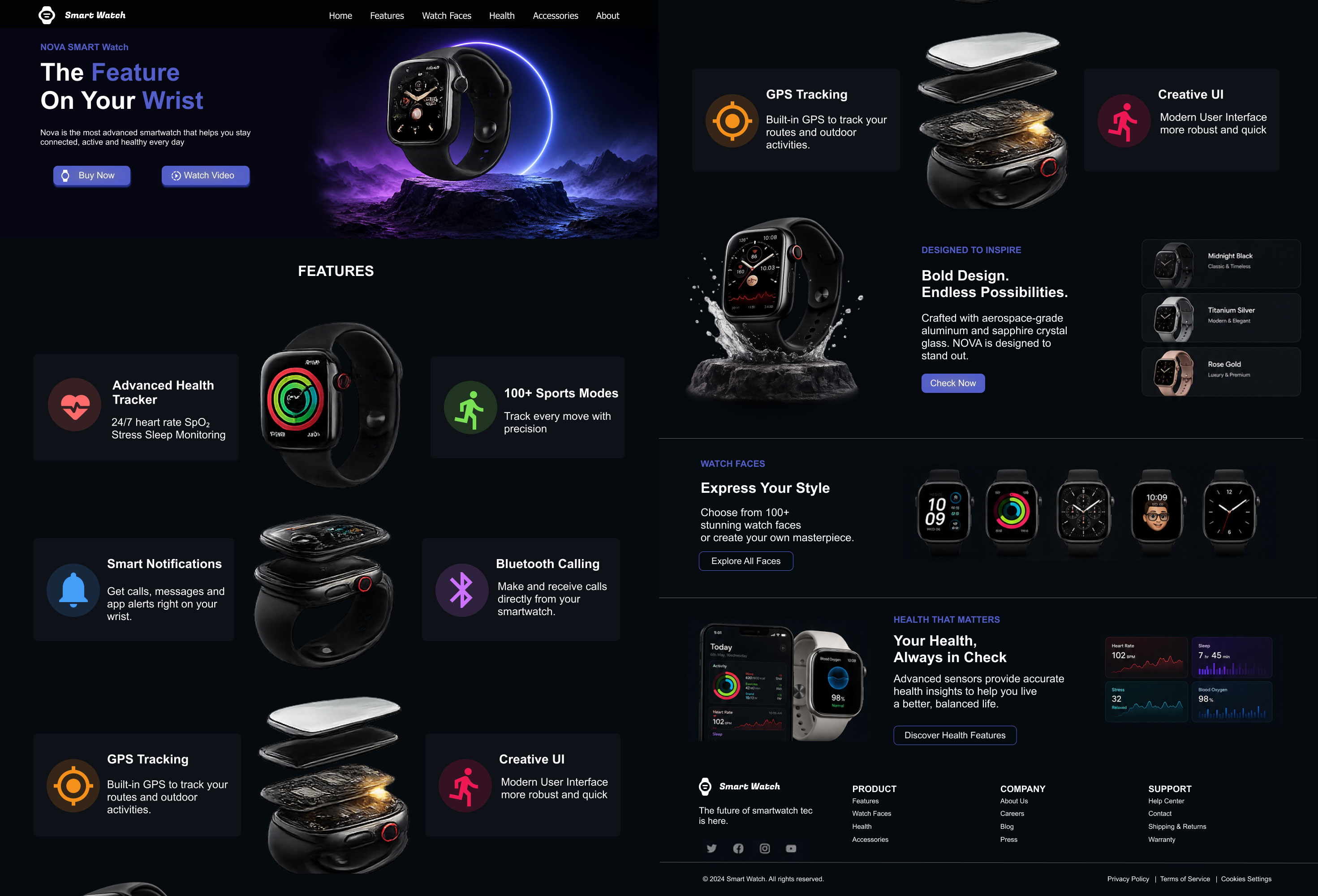 Smart Watch Landing Page